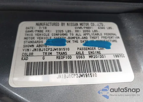 2018 Nissan Rogue Sport Sv из США, поврежденный, VIN JN1BJ1CP2JW191510